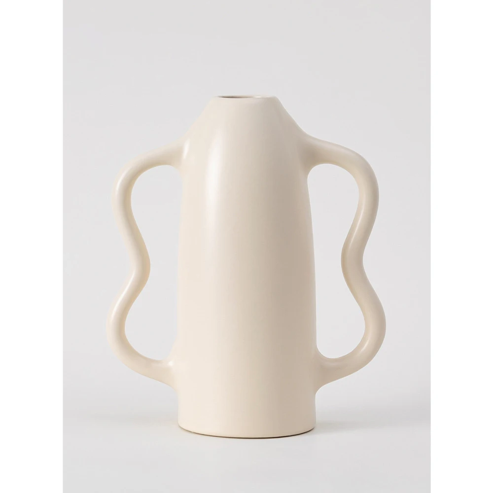 

Modern wabi-sabi butterfly handle ceramic vase decoration piece Nordic living room tabletop flower utensil Home decoration