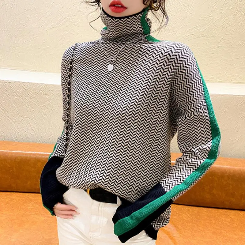 Epligg Turtleneck New Women Sweater Knitted Simple Soft Top Women Slim Warm Jumper 2025 Pullover Basic Female Woman Sweaters