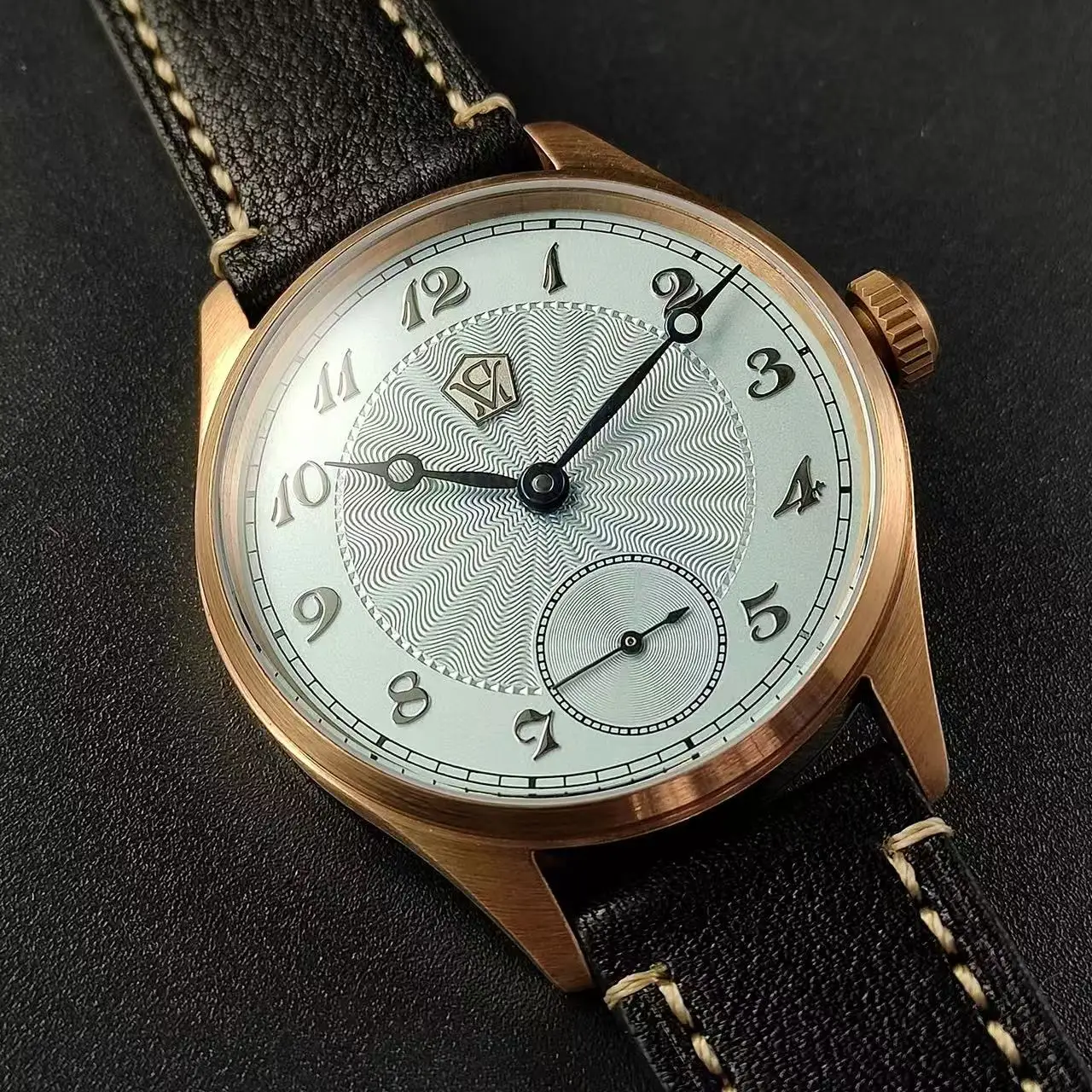 40.5 Men's Manual Mechanical Watch Tin Bronze Guilloché Surface Three-Dimensional Silver Nail Roasted Blue Needle Seagull ST3621
