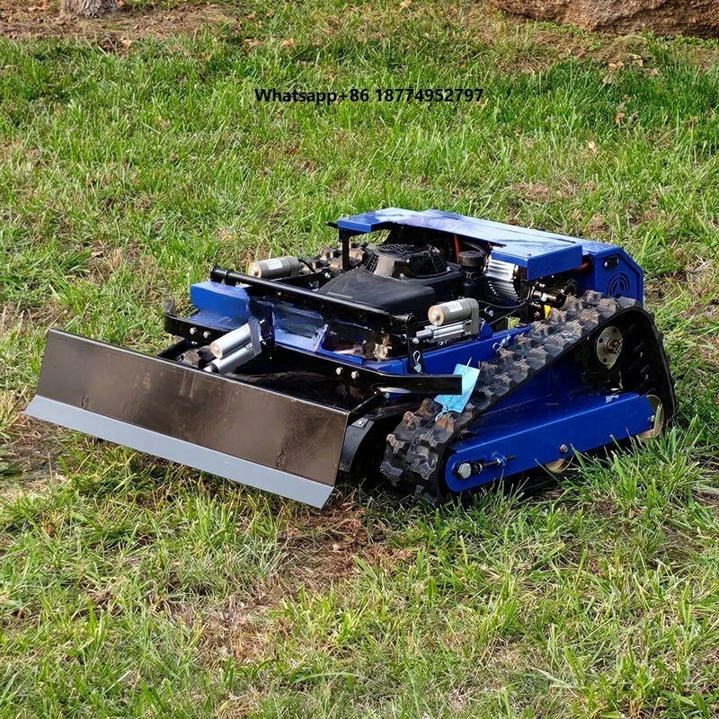 Remote Control Cordless Industrial DIY Snow Blower Robot Petrol Lawn Mower with  Start and Tracked Walking