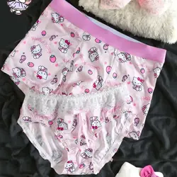 Hello Kitty Kawaii Lace Sweet Couple Underwear Cartoon Boxers Female Briefs Sexy Briefs Boxers Panties Underpants Clothes Gifts