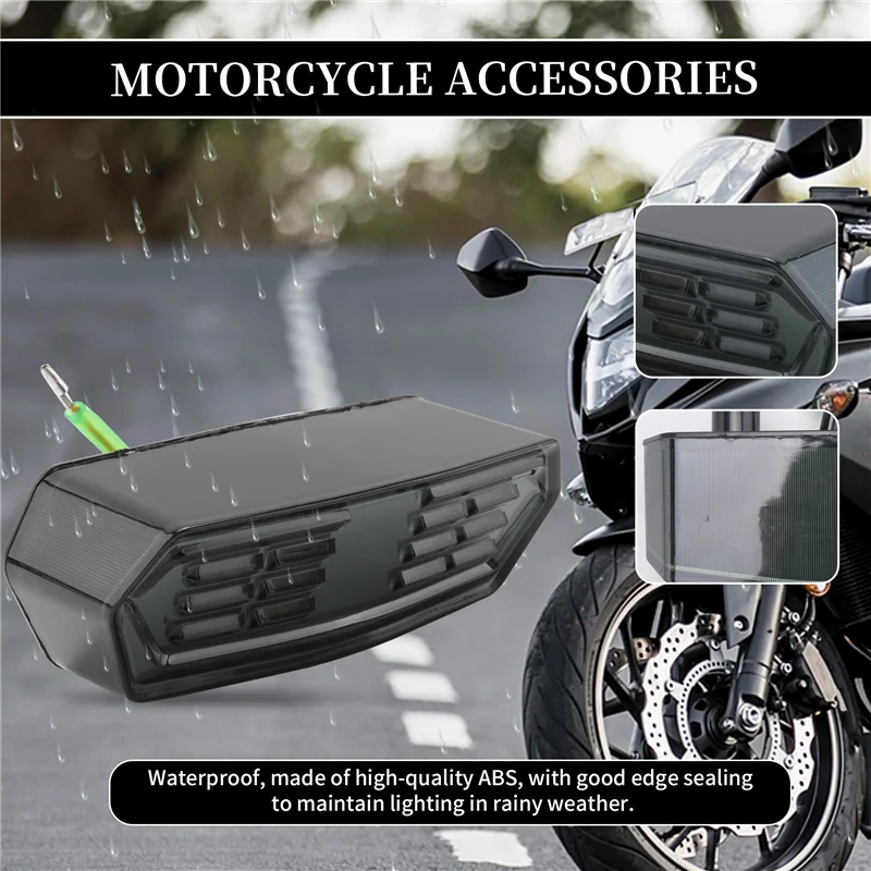 A45F-luz trasera de freno de motocicleta con luces de señal de giro para Honda Grom MSX125 CB650F CB650R CBR650F CTX700N, lente ahumada