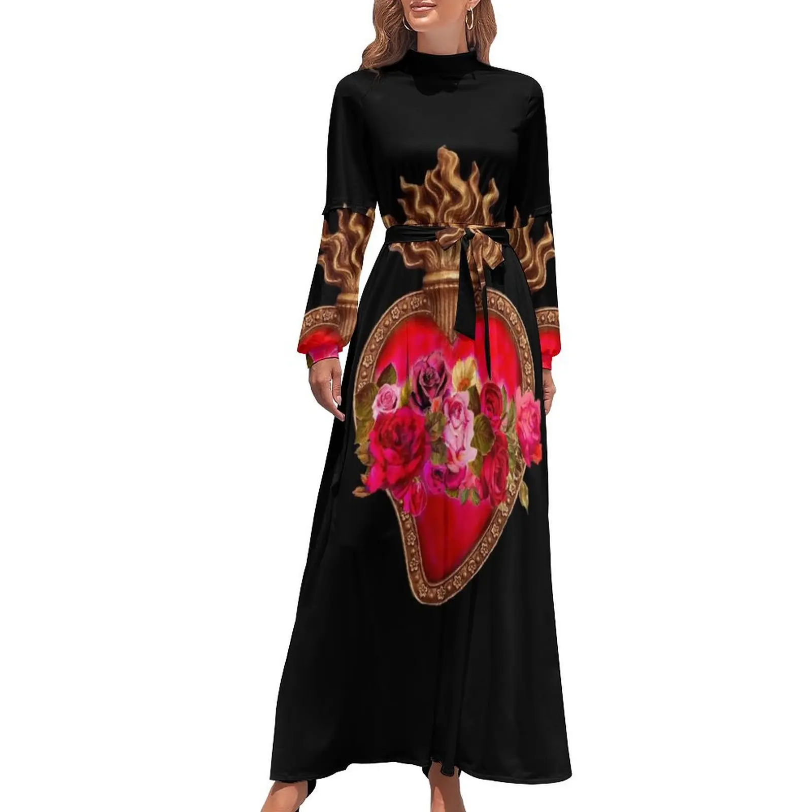 

Длинное платье красного цвета с изображением чистого сердца, платья для официальных мероприятий, роскошные женские платья для вечеринок