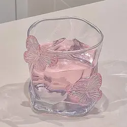 Butterfly Transparent Twisted Glass High Beauty Water Cup Beer Glass Household Juice Whiskey Glasses Cold Drink Glassware