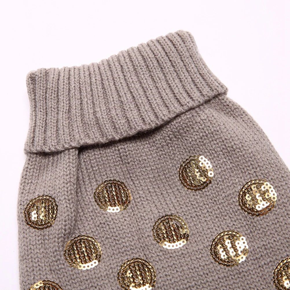 

Warm Dog Sweater Puppy Clothing Pet Autumn Winter Costume Squama Design Machine Washable Grey Xxs Size For Small Dogs