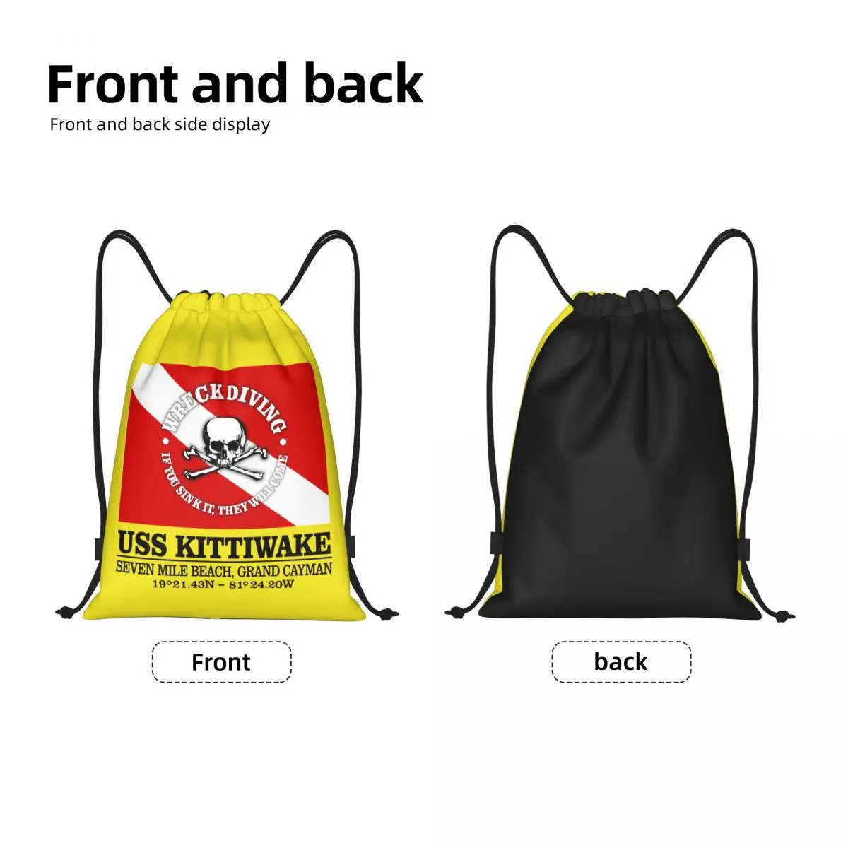 Sacs de plongée sous-marine Kittiwake personnalisés pour femmes et hommes, sacs à dos de yoga, sac de sport de plongée, sac de sport, sacs à ficelle de proximité pour le shopping