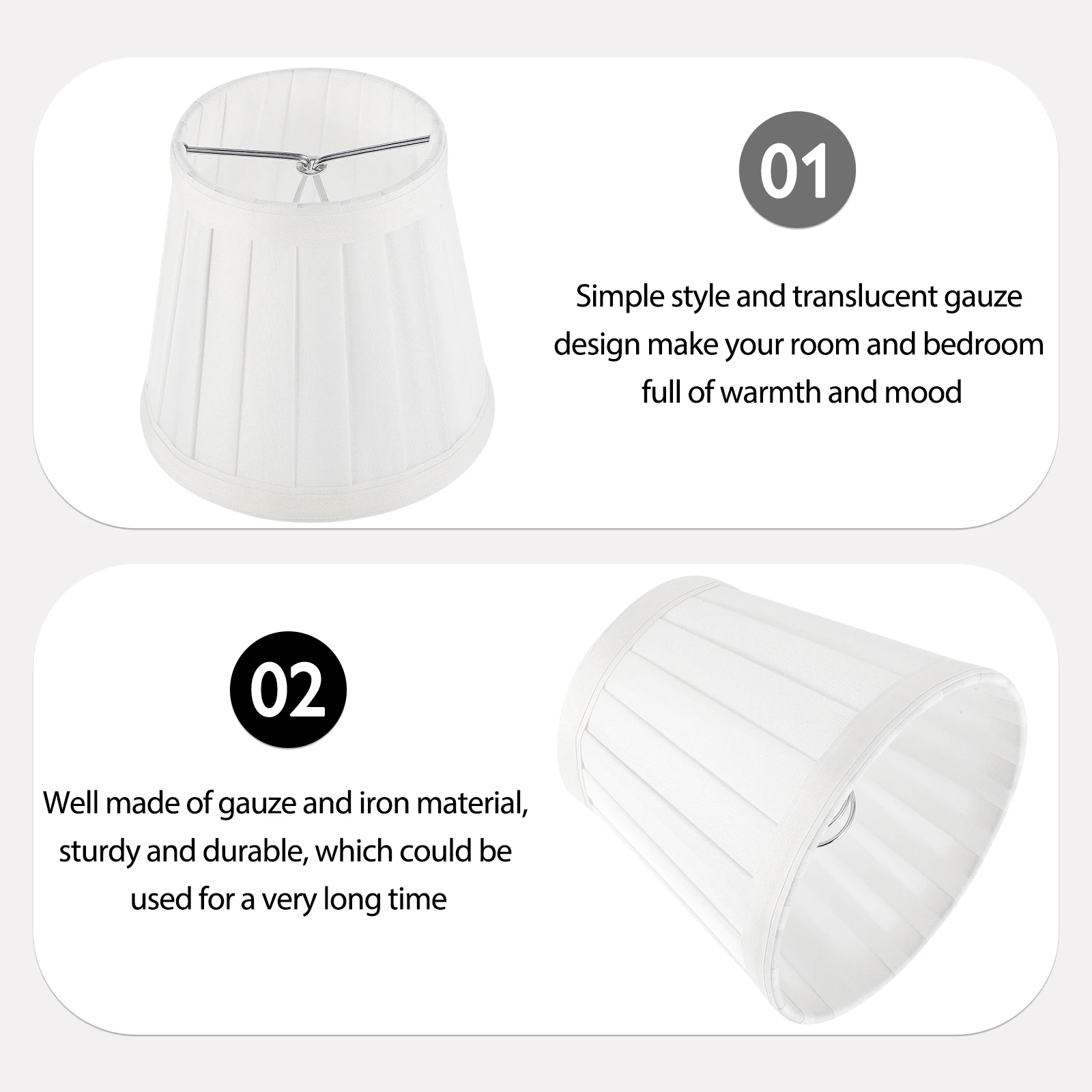 

White Pleated Fabric Lampshades Small Lampshade Cover for Ceiling Lamp Vintage Dustproof Table Light Shades Study Room Decor