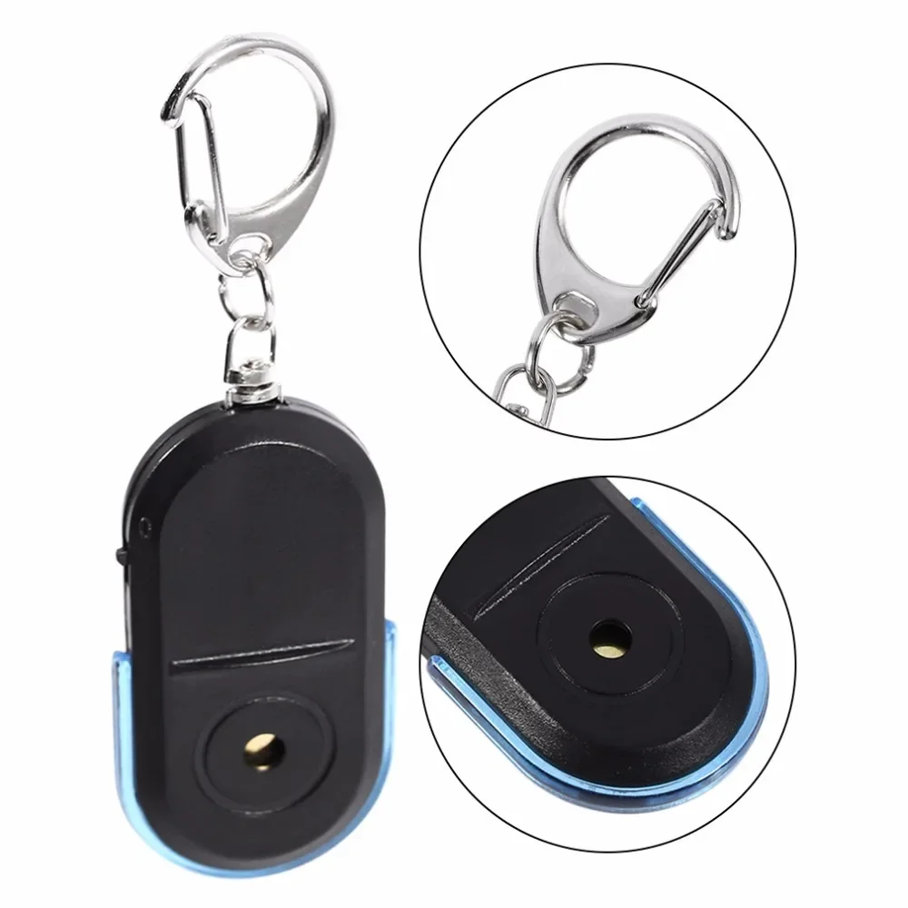 Anti-Lost Key Finder com luz LED, Mini Anti-Lost Key Finder, Chaveiro, Apito, Sound Locator, Sensor