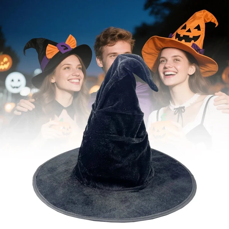 Halloween Witch Master Hat Black Velvet Witch Hat Wizard Headpiece Wizard Witch Hat Party Hat Headpiece 2026