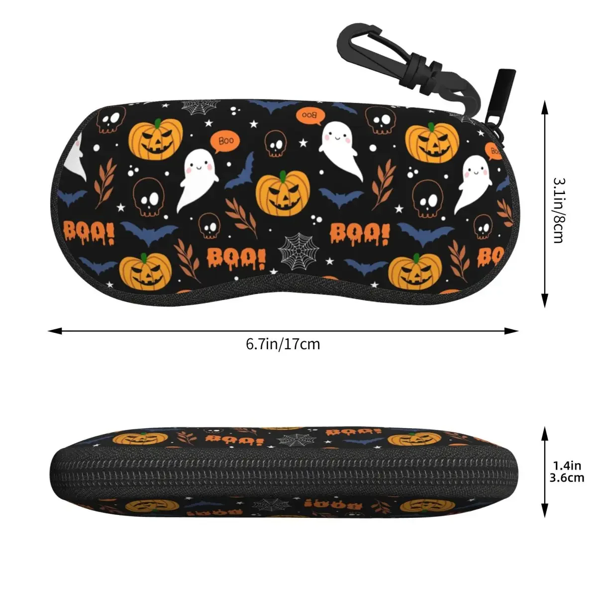 Custom Halloween Pumpkin Ghost Cats Shell Eyeglasses Protector Cases Cute Sunglass Case Glasses Pouch