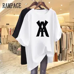 Women Clothing Chic Vintage Short Sleeve T-shirt Basics Printed 100% Cotton O-neck Loose Tops Summer Y2k Casual Pullover Tees