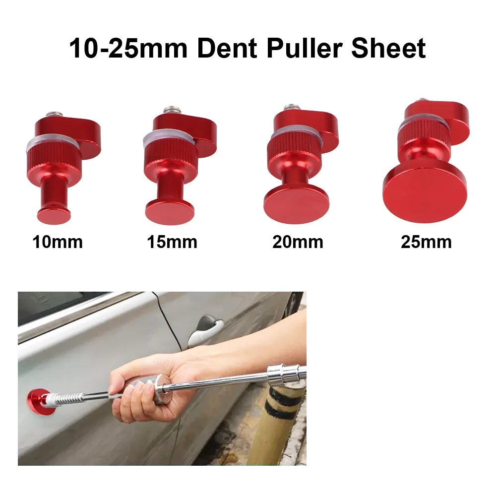 

Adjustable Car Body Repair Tools Car Dent Puller Sheet Pads for Automobile Hail Dent Remover 10mm 15mm 20mm 25mm Universal 4pcs
