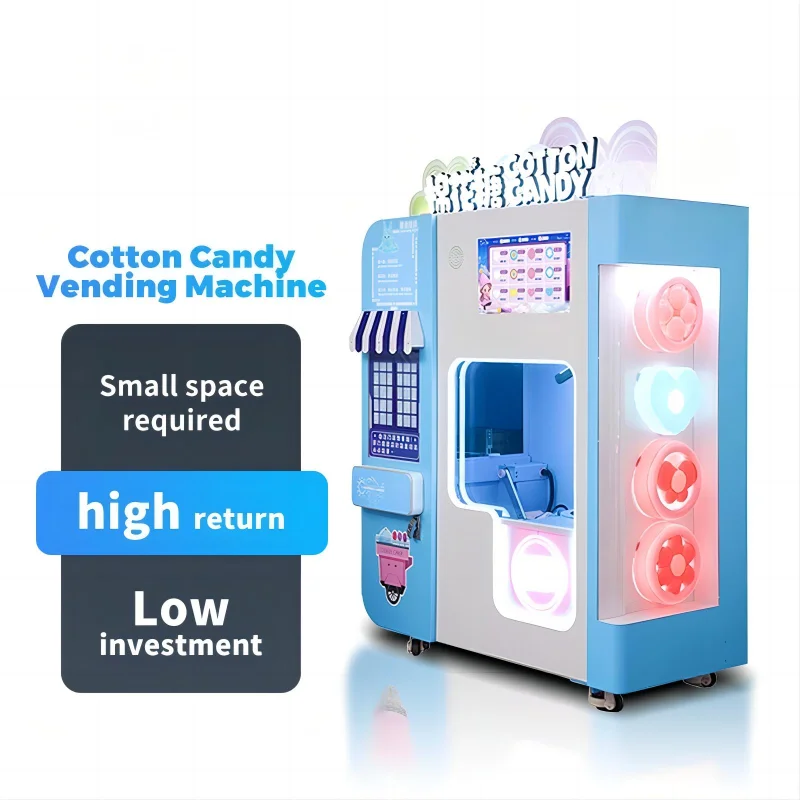 Snack Vending Machine Commercial Cotton Candy Vending Machine With High Definition Touch Screen