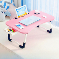 Home office laptop stand desk portable study computer desk with cup holder foldable lazy laptop computer desk with drawer bed