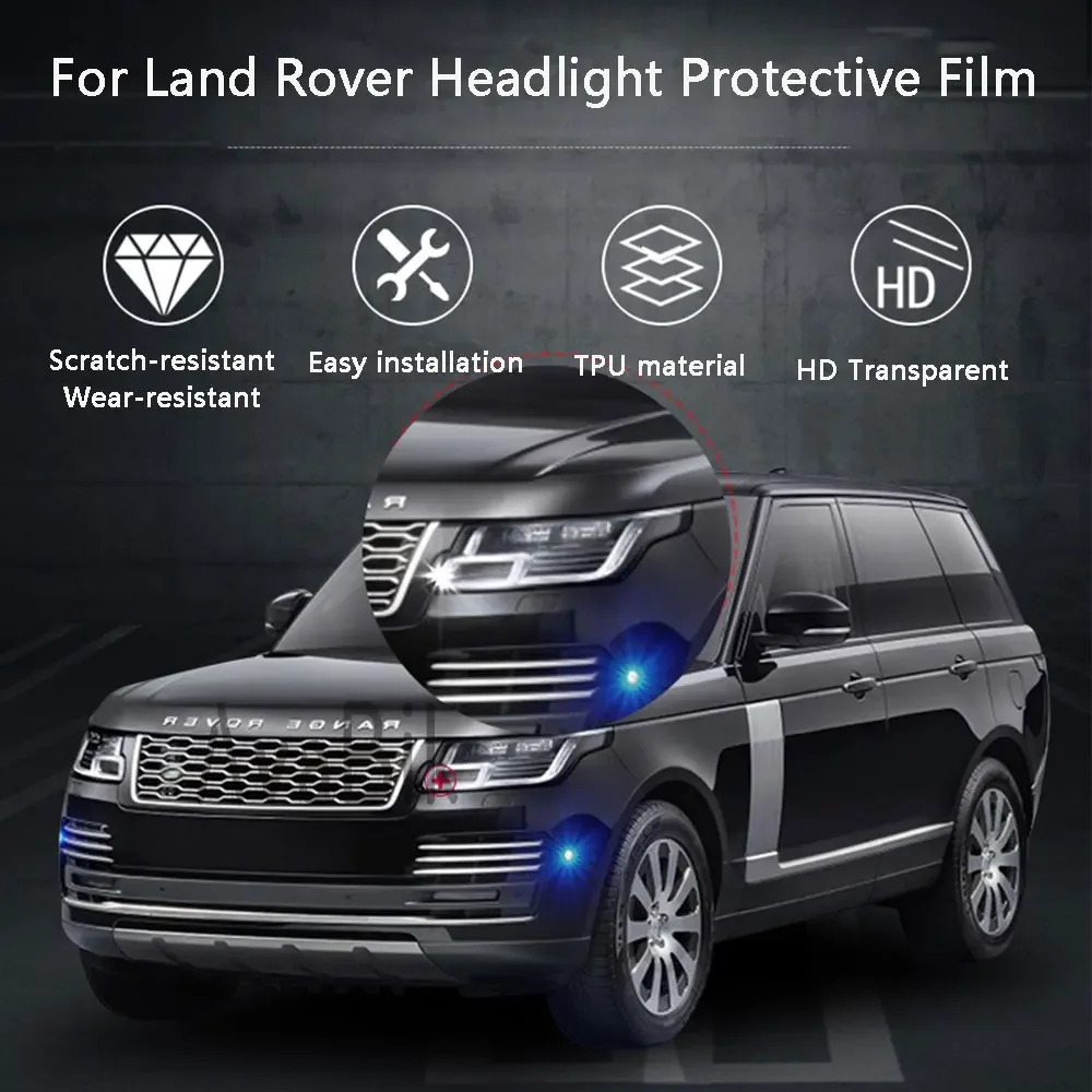 TPU Pre-cutting Car Headlight Protective Film Clear PPF Anti-scratch For Land Rover Defender Discovery Range Rover Sport Evoque