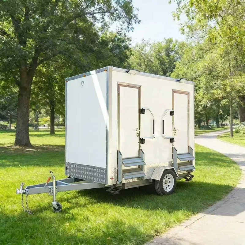 ADA Restroom Trailer Portable Toilet, Luxury Shower with Heating Air System, for Events Camping Film Locations