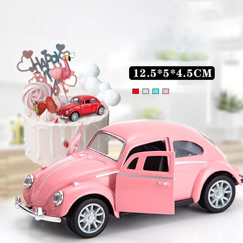 1:32 Retro Vintage Beetle Diecast Pull Back Car Model Toy for Children Gift Decor Cute Figurines Miniatures Decor