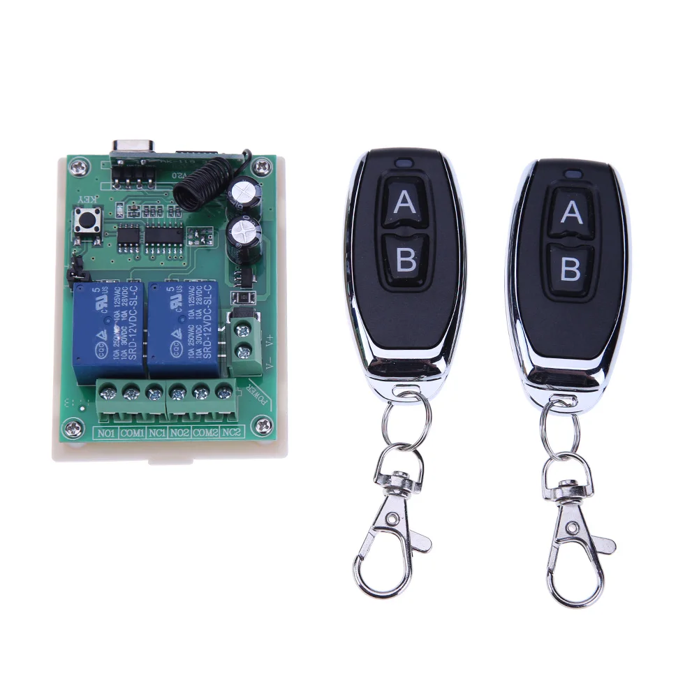 

2 Relay Wireless Remote Control Switch+2pcs Two Keys Remote Controls