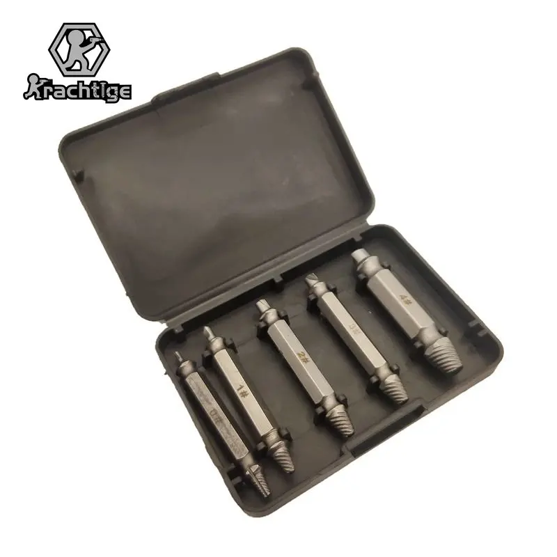 

5Pcs Broken Bolt Stud Remover Tool Woodworking S2 Damaged Screw Extractor Drill Bit Set