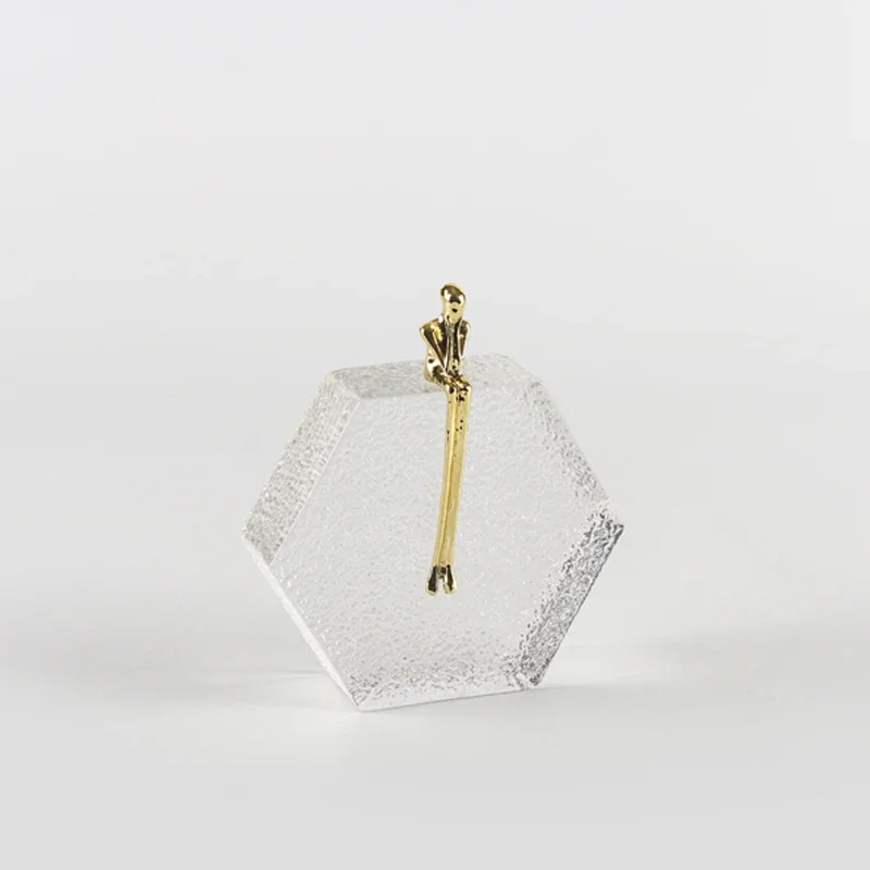 Hexagonal Thinker Crystal and Metal Office Ornaments  Home Decorative Objects Knick-Knacks for Home and Room Decoration