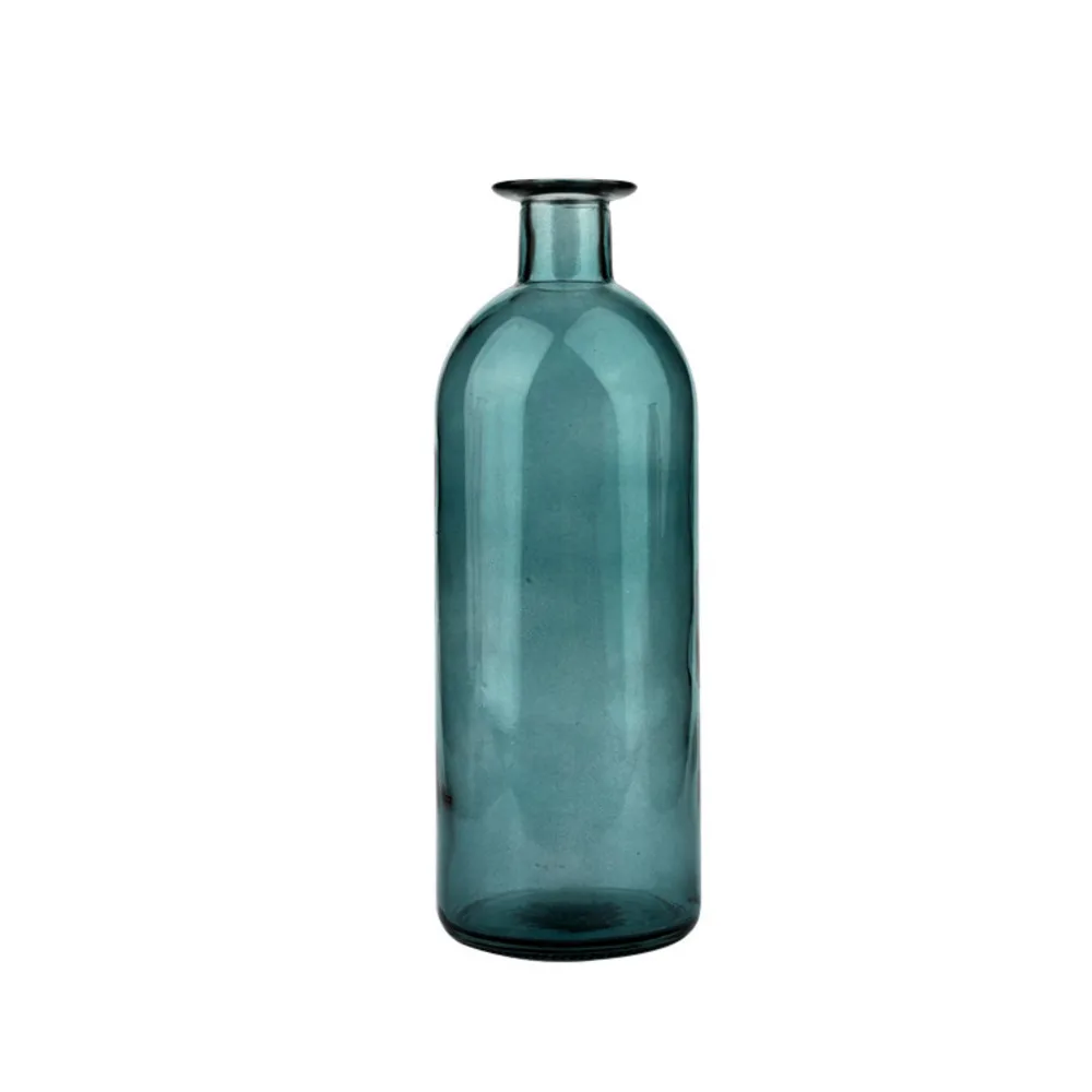 Nordic New Colored Glass Vase Transparent Small Mouth Flower Ornaments Hydroponic Living Room Ornaments Crafts