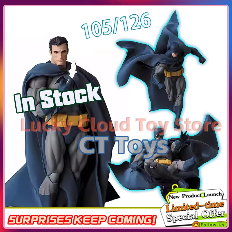 Em estoque ct brinquedos batman hush versão azul mafex 105 versão preta dc bat man anime figura de ação estatueta modelo estátua brinquedos presente