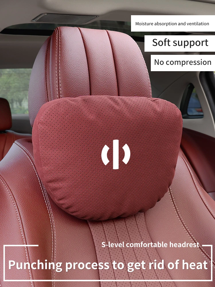 For HiPhi Z X Y A Suede Car Headrest Neck Support Seat Lumbar cushion Breathable Soft Neck Pillow Waist pad Auto Accessories