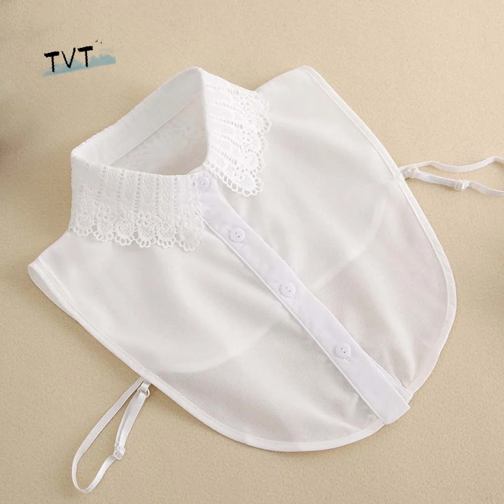 

Белый кружевной воротник-накладка, черная винтажная шаль, съемный фальшивый воротник-бабочка, элегантная блузка с эффектом двухслойности, накладной воротник на плечи для женщин