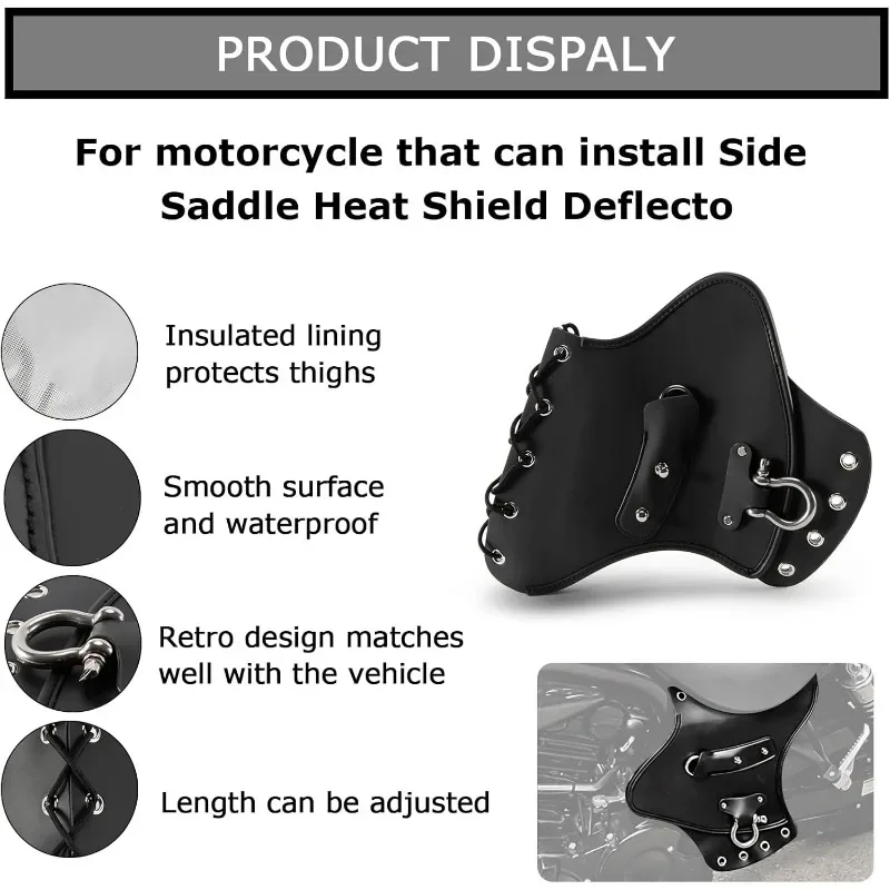 

Кожаный боковой седло, теплозащитный экран, универсальный дефлектор теплового экрана мотоциклиста для Touring Sportster Suzuki Yamaha