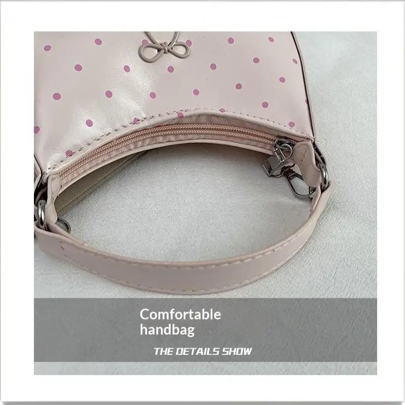 Mini Schmetterlingsknoten Lippenstifttasche Frühling Neuer Koreanischer Stil Gepunktete Perlen-Handtasche Crossbody Luxus PU-Leder Freizeit Reise – Detail 10