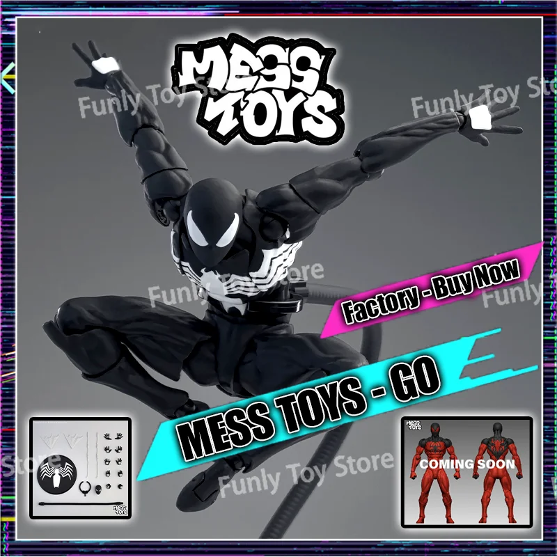 Mess Toys Spider Figure Black Suit Neighbor Symbiote Scarlet Spider Kaine Parker Black Red Spider Anime Action Figure Gifts Toys