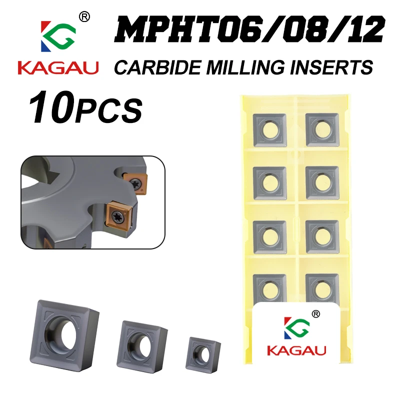 

Твердосплавные пластины MPHT060304, MPHT080305, MPHT120408 для фрезерных станков с ЧПУ, фрезерные лезвия MPHT, режущий инструмент для фрезерования