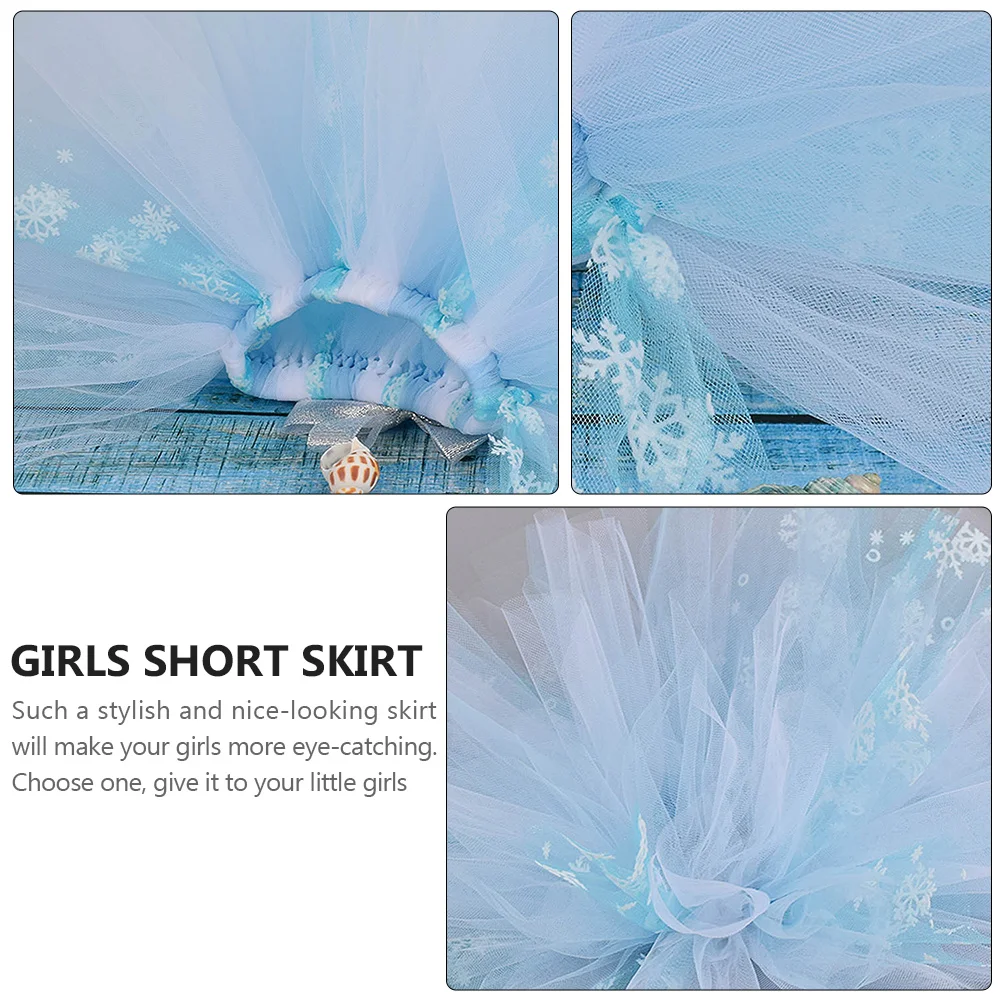 

1Pcs Lovely Snowflake Gauze Skirt Girls Tulle Pettiskirt Creative Elastic Waist Dressup Party Dancing Halloween Costume