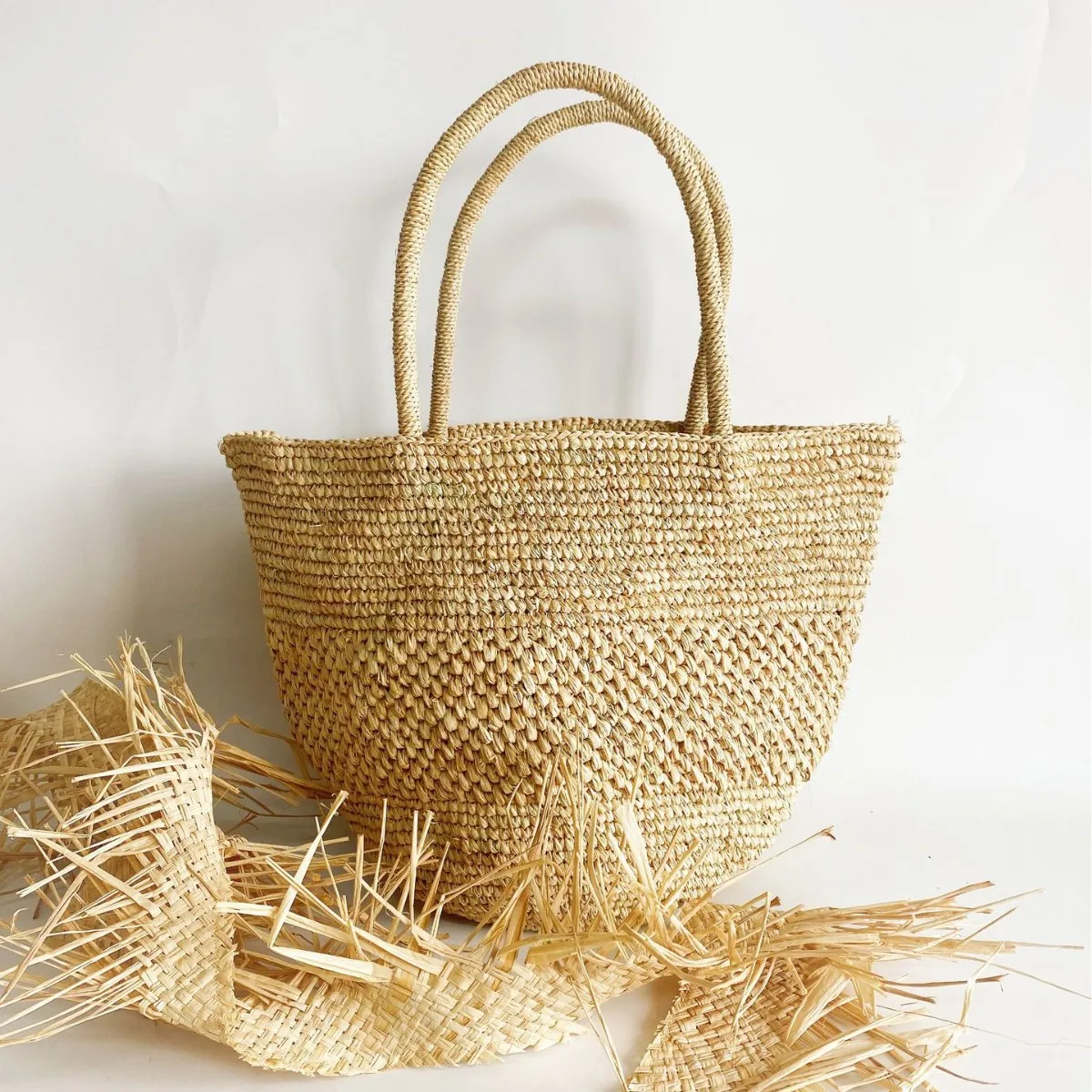 

Летние пляжные сумки из рафии для женщин, богемная тканая соломенная сумка, сумка-ведро для отпуска, сумки на плечо ручной работы, сумка-шоппер, новинка