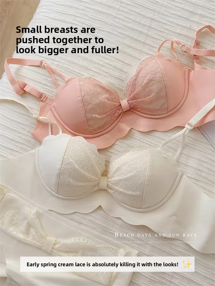 Sutiã push up para peitos pequenos, sutiã de renda sem fio que faz você parecer maior, levantamento e acolchoado para suporte, sutiã confortável Moyisu Sexy