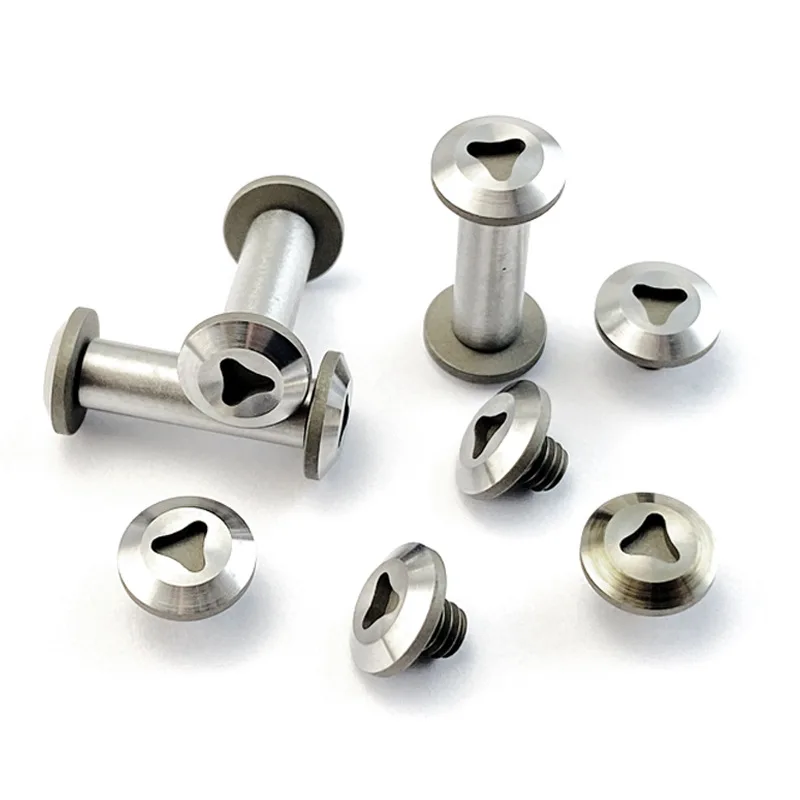 6 Sets/lot CNC 416 Stainless Steel Knife Handle DIY Making Screws M4 Thread Pairs Locking Rivet Spindle Nail Fastener Bolt