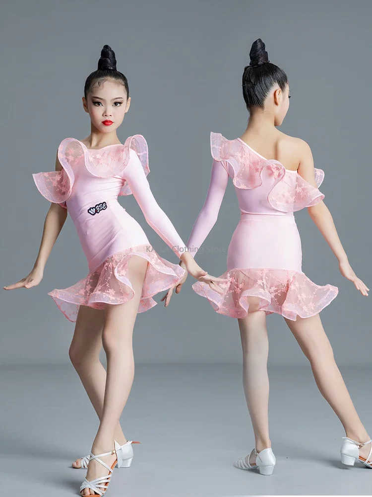 Professionele Kids Rumba Tango Samba Latin Dans Jurk Meisjes Latin Dans Kleding Kind Competitie Ballroom Dans Jurken Kostuum