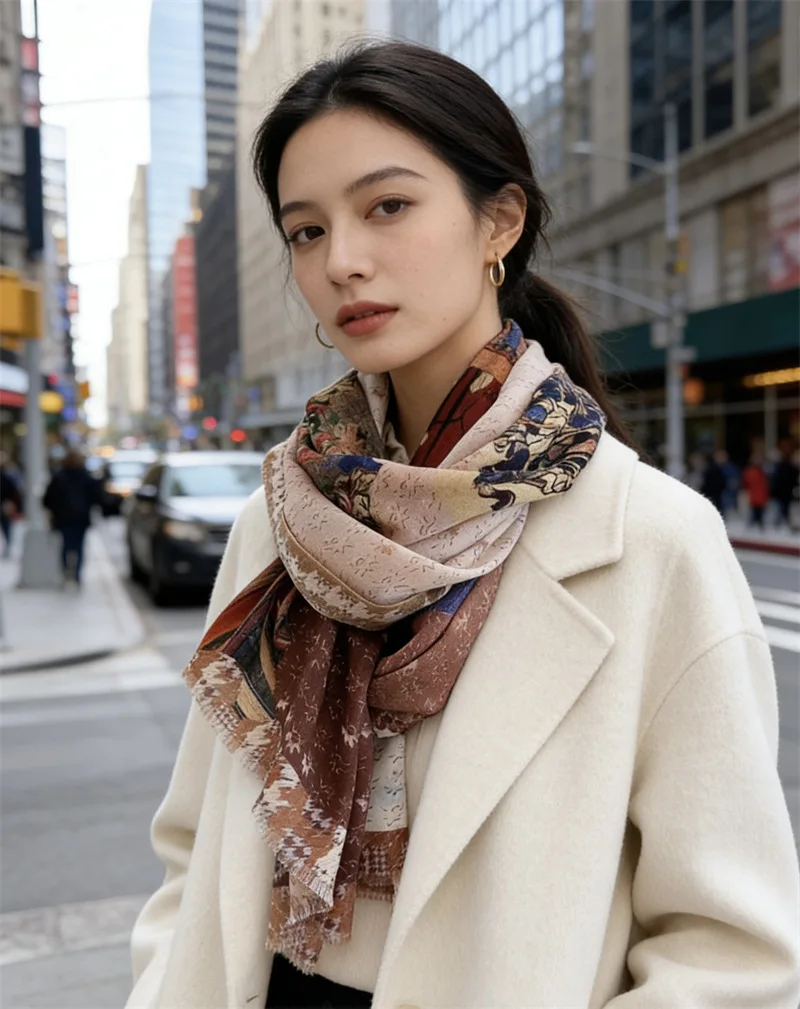 Tassels Pure Cashmere 100% Ring Pashmina Luxury Designers Long Shawls Women Large Neck Accessories Lover Gift 200CM 100CM