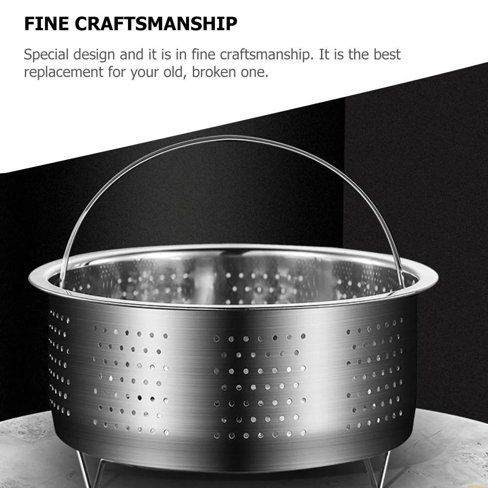 Stainless Steel Rice Steamer Holder Pot Round Basket Rack Fryer Kitchen Strainer Vegetable
