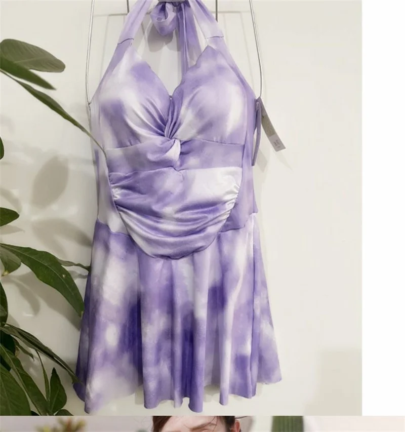2025 nuevo vestido traje de baño femenino de una pieza ángulo plano conservador cubierta delgada del vientre Corea del Sur Sexy falda de gran tamaño traje de baño Top