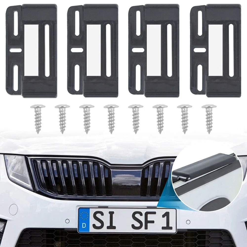 

4pcs Caravan License Plate Frame Stainless Steel Scratch Resistant Anti Rust License Plate Frame Campervan RV Accessory