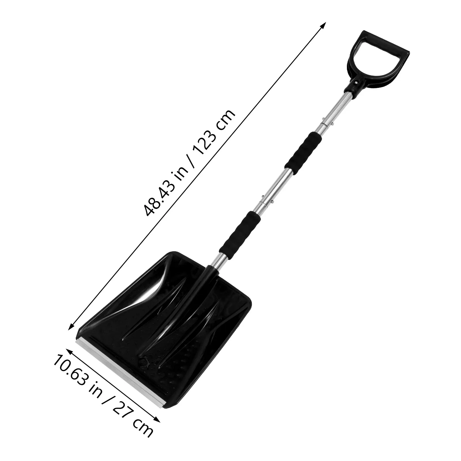 1Set Stainless Steel Car Snow Removal Tool Set Ergonomic Anti-Slip Handle Telescopic Design Ice Scraper Snow Shovel for Vehicle