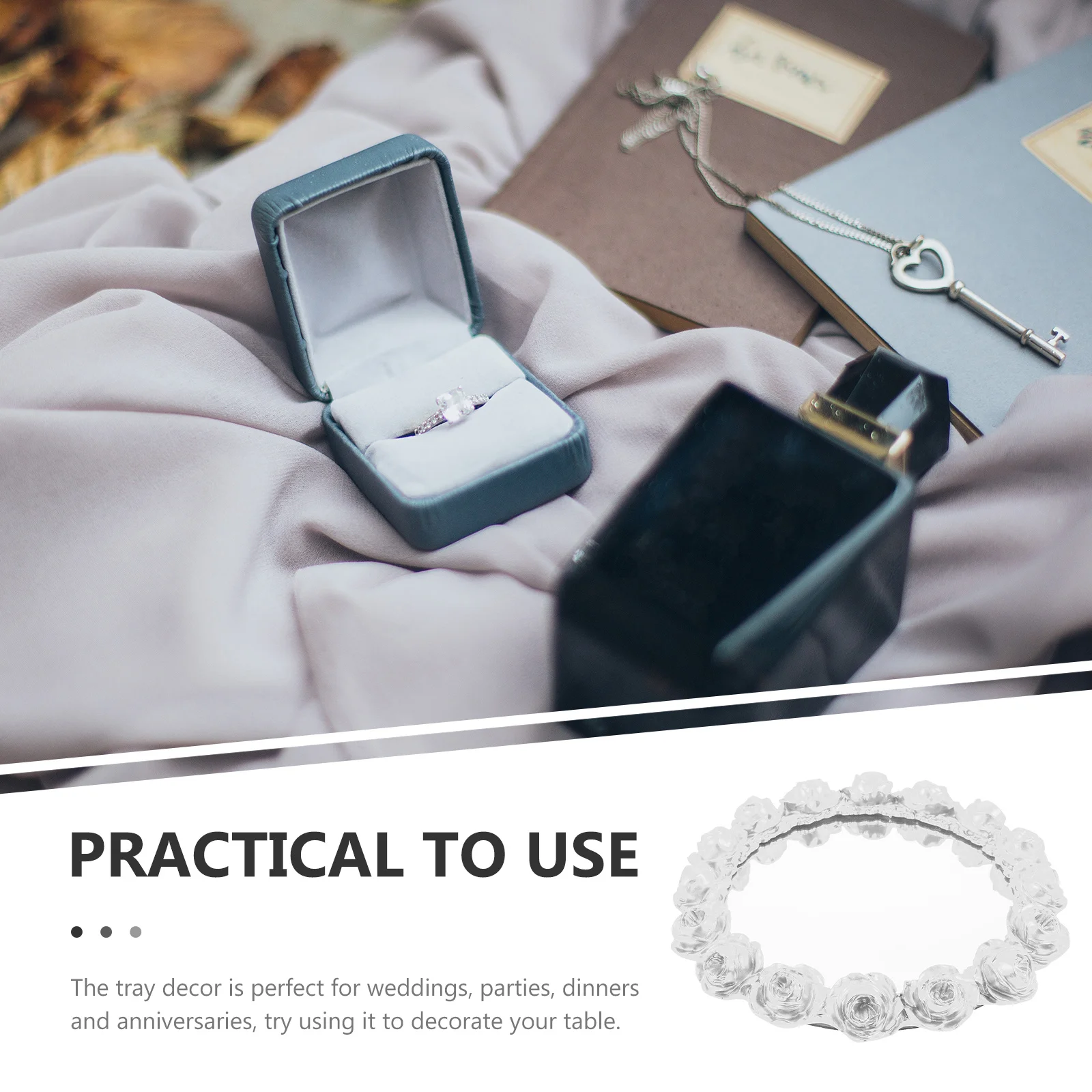 

Round Mirror Rose Gold Jewelry Tray Makeup Organizer Perfume Vanity Tray for Home Bedroom Decor Vanity Decor Perfume Trays