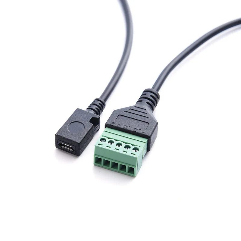 USB Micro 5P «мама-зеленая клемма», винтовое соединение, 5-жильный кабель, шнур передачи данных, удлинительный кабель для зарядки