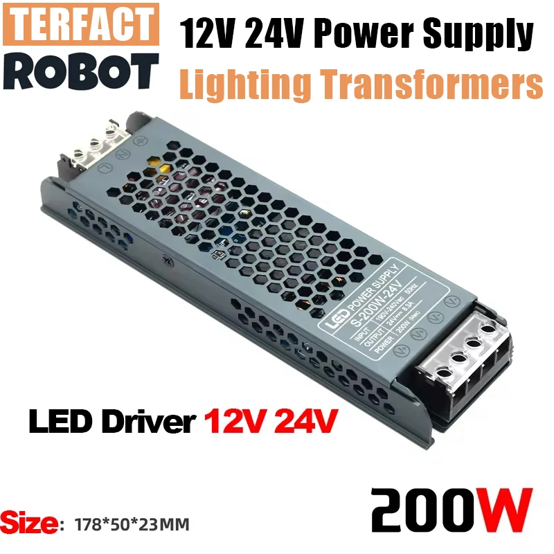 

12 V Volt 24V 200W DC Power Supply AC 190 220V To 12V Transformers TO 24V 200W LED Driver Power Supply Lighting Transformers
