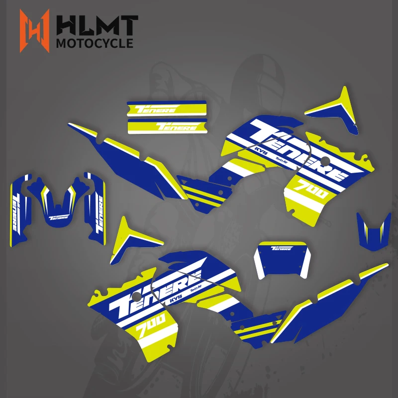 HLMT  Custom Motorcycle Team Graphics Backgrounds Decals Stickers For Yamaha Tenere 700 T7 T700 XTZ700 2019 2020 2021 2022 2023