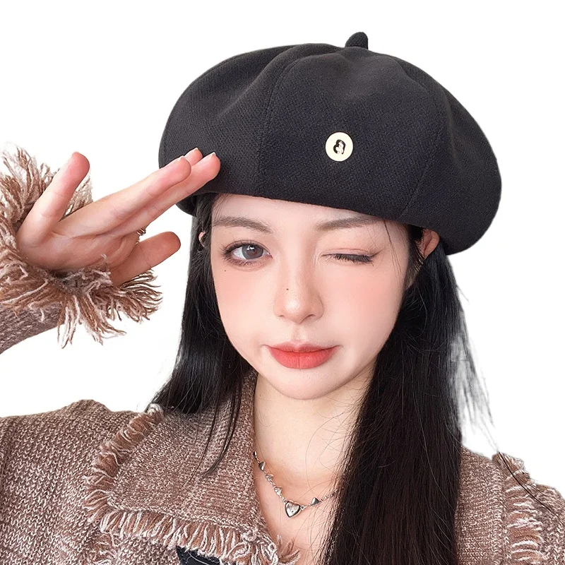 

Beret Female Spring and Autumn Japanese Big Head Circumference Bud Hat Ins Internet Celebrity Small Star Anise Painter Hat