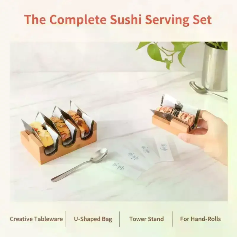 Sushi Roll Packaging Sheet Film Japanese Style Food Grade: 200pcs Plastic Easy Tear Display Convenience Bag
