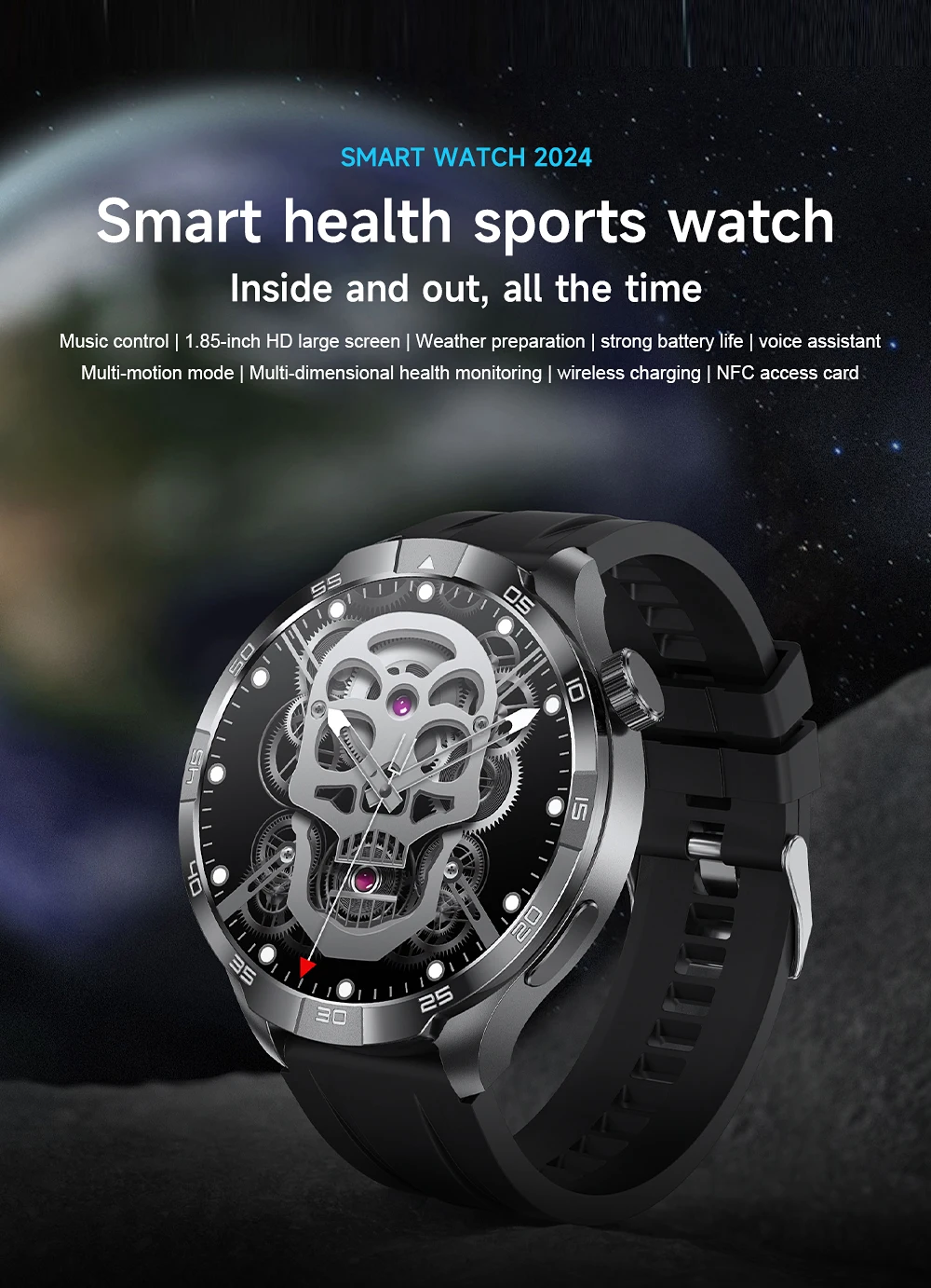 Men's smartwatch Bluetooth call 1.85-inch smartwatch with heart rate sleep monitor exercise mode fitness calorie counter 2024