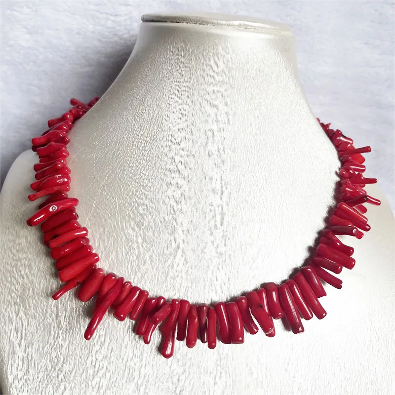 Rare Genuine 15--20-28mm Branch Natural Red Coral Necklace for Women Jewelry Large Huge Irregular Freeform Stone Fine Chokers